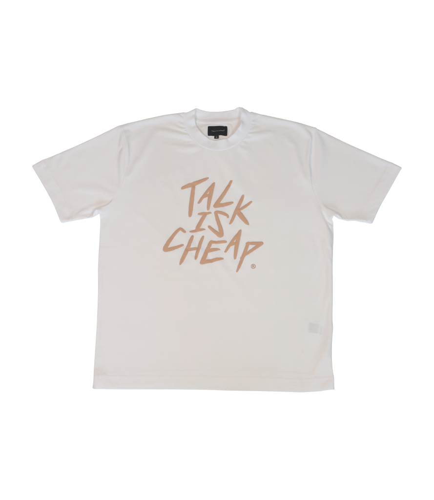 T-SHIRT PUFFER WHITE/BROWN