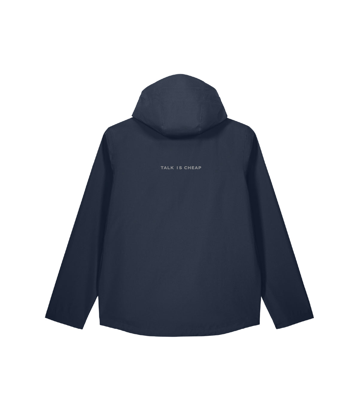 Talk Is Cheap Water-Repellent Functional Jacket in Navy, Rückansicht