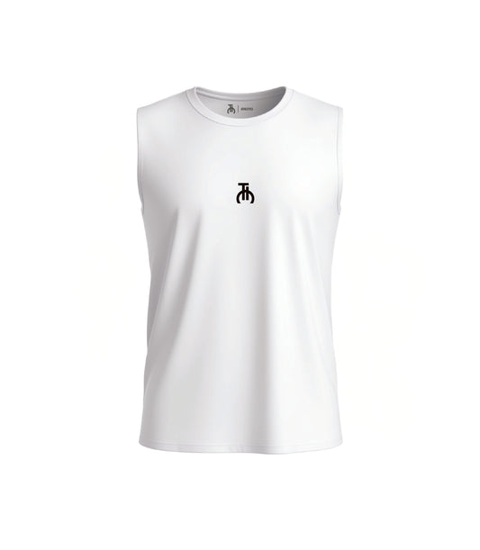 Talk is Cheap Cotton Tank Top Herren weiß, Vorderansicht, 100% Baumwolle